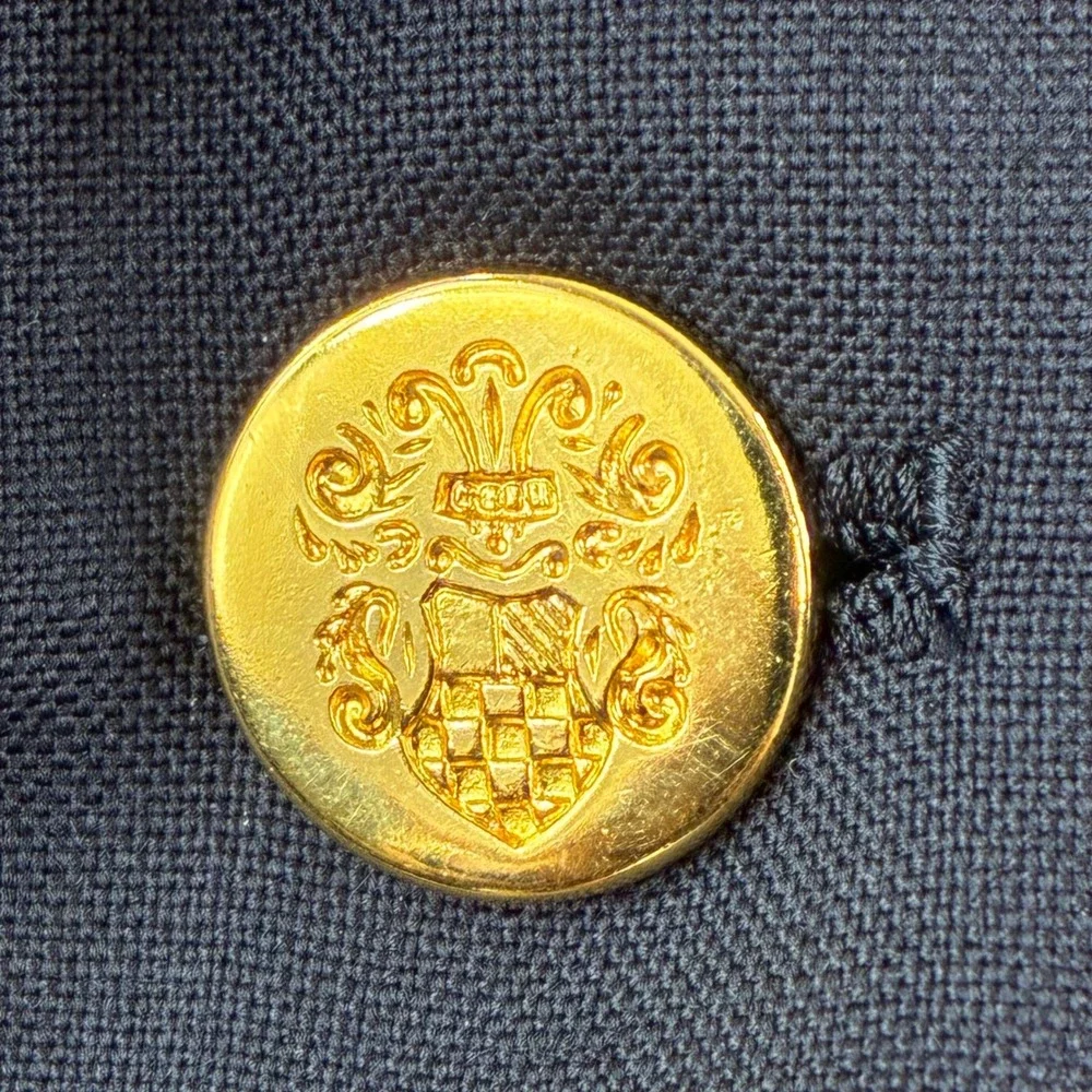 Vintage Botany 500 Navy Wool Blazer Mens 46S Made‎ in USA Crest Brass Button Ivy